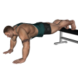Push Up - Feet Elevated Wide Grip